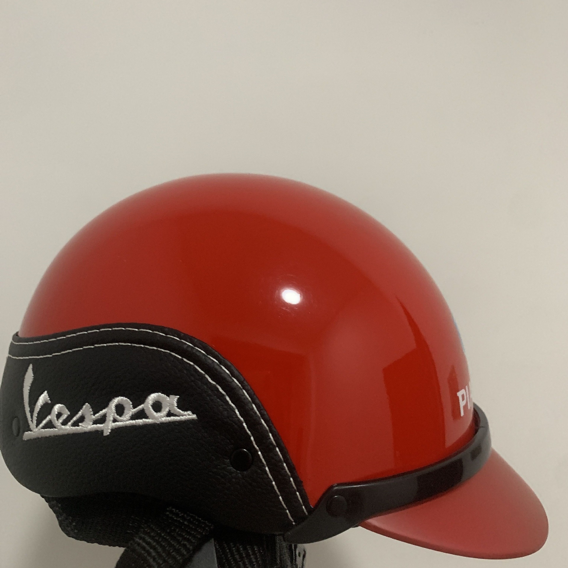 Piaggio Helmet - Piaggio Auto Parts and Accessories - bright-red-side-black