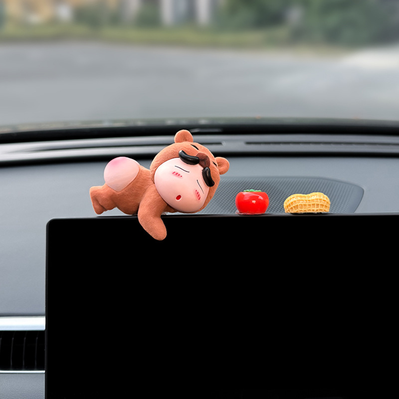New Car Screen Ornaments, Flocked Shin-Chan Interior Decorations, Car Dashboard Screen Christmas Decorations, Cute for Girls
