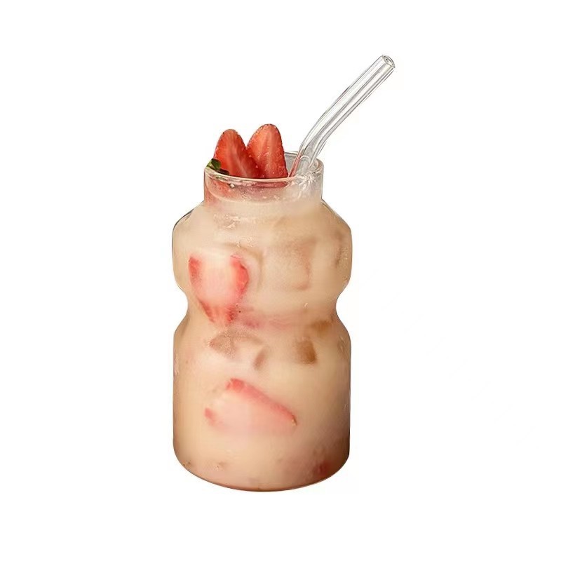 Creatividad ins taza de vidrio de bacterias de ácido láctico alta borosilicano resistente al calor taza de leche jugo de leche taza de bebida de té de hielo taza de café americana
