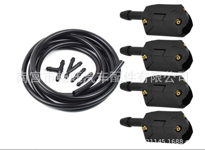 Car windshield washer water jet nozzle 8 9mm arm water pipe link (Digər kuzov və aksesuarlar) - 2m-water-pipe-4-connectors-4-four-hole-faucets
