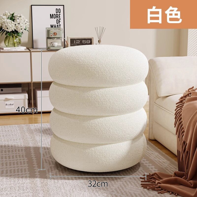 小さい腰掛けの家庭用クリーム風の客間の丸い腰掛けのソファーの腰掛けの低い腰掛けは家に入って靴の腰掛けを換えます。|undefined