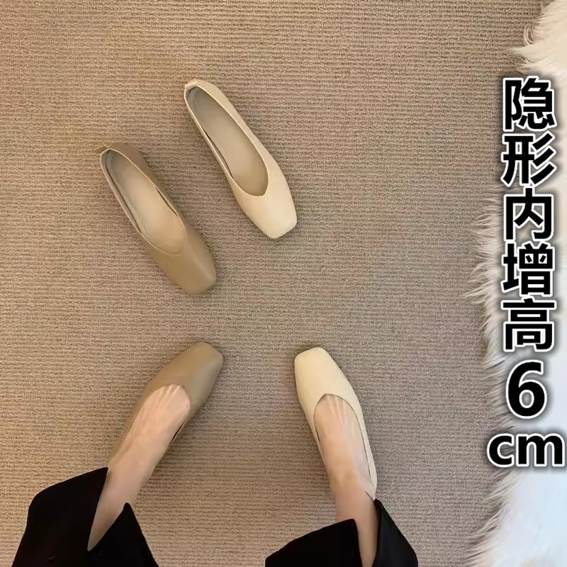 Soft Leather Granny Shoes for Women with Chunky Heels, 2026 Spring and Autumn French Style Single Shoes, Mid-Heel Shallow Mouth Loafers Soft Leather Granny Shoes for Women with Chunky Heels, 2026 Spring and Autumn French Style Single Shoes, Mid-Heel Shallow Mouth Loafers