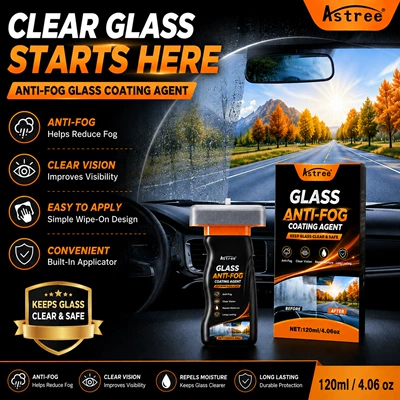 Cross-border exclusive car glass anti-fog agent for rearview mirrors, car window spray, front windshield film, interior car window defogger