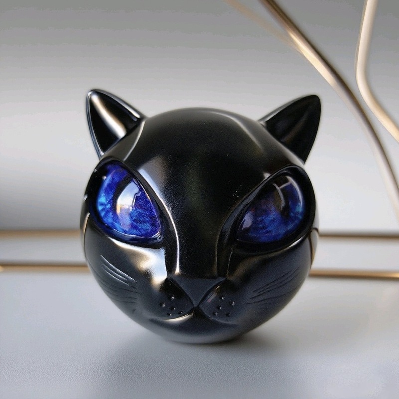 跨境新款Luxury black cat figurine奢华黑猫摆件树脂猫石|undefined