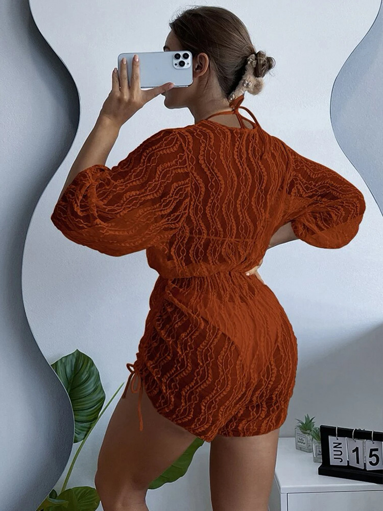 Womenu0027S Fashion Stripe Polyester Cover Ups 3 Piece Set