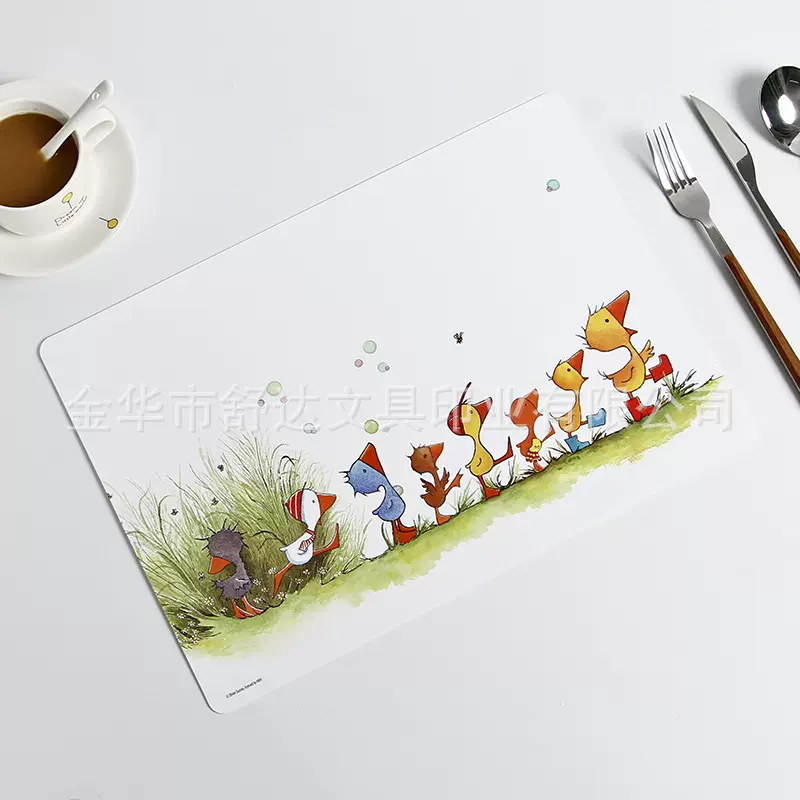 厂家供应PP塑料卡通餐垫 水杯垫 广告礼品桌垫印制logo制定