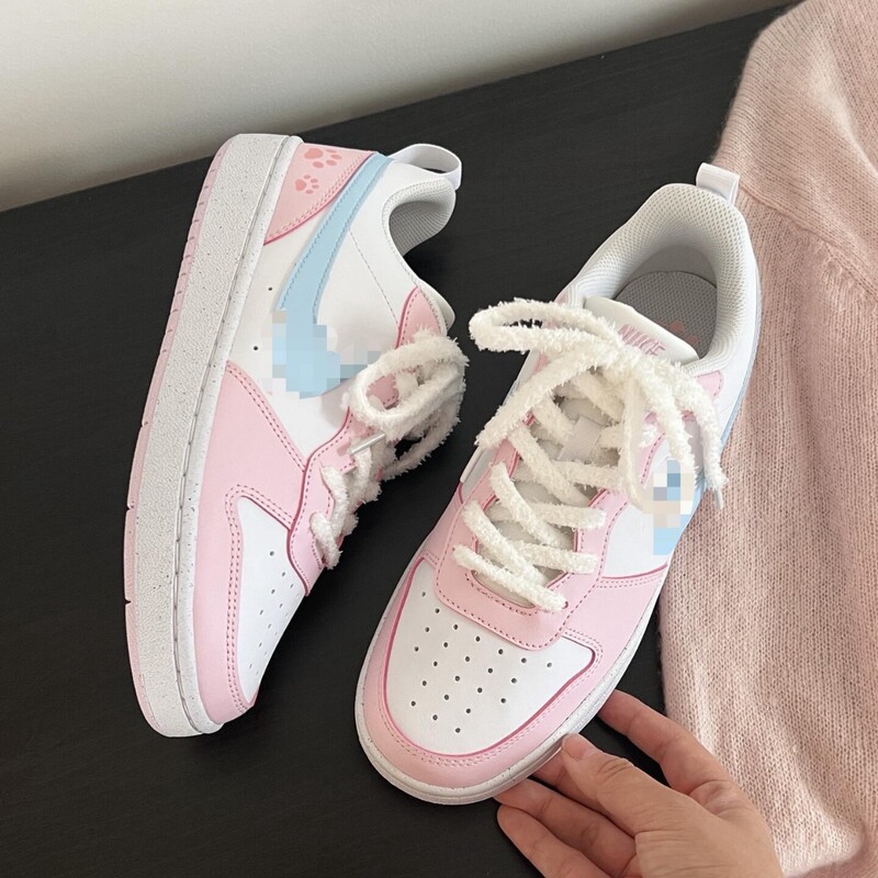 Court Little Air Force Men's and Women's Sneakers in Off-White and Light Blue, Low-Top Retro Casual Flat White Shoes Court Little Air Force Men's and Women's Sneakers in Off-White and Light Blue, Low-Top Retro Casual Flat White Shoes