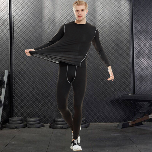 Endeavor Source Factory Autumn and Winter Fitness Clothing for Men, Velvet Sports Bottoming Tights, Men's Quick-Dry Clothing Suit