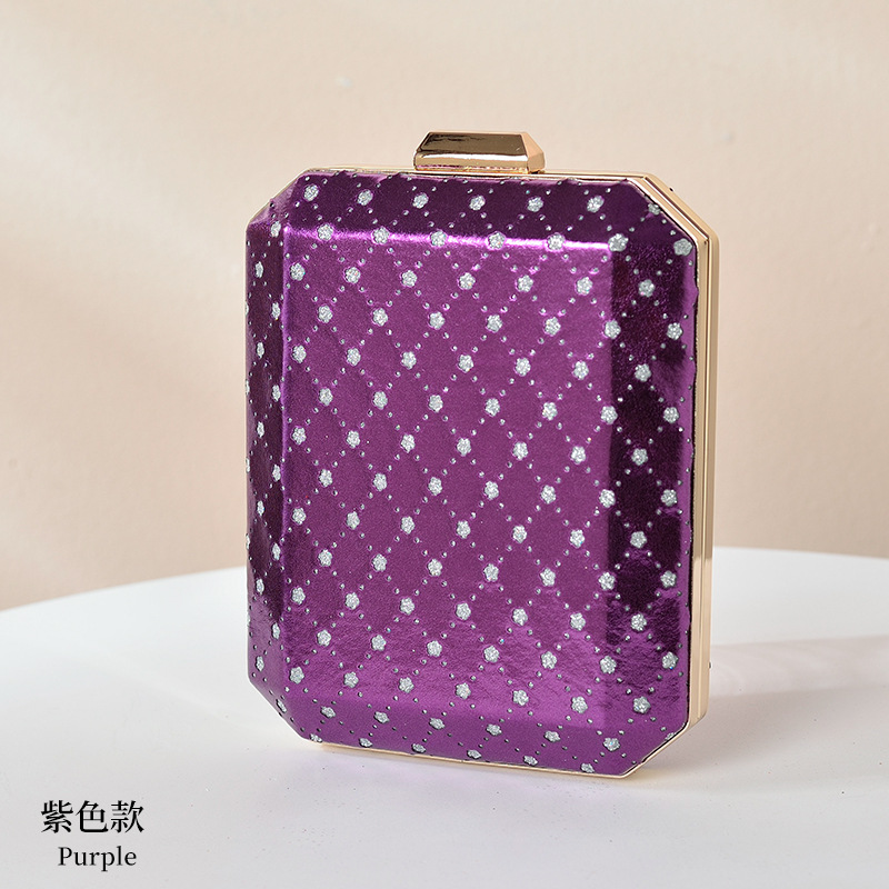 Transfronterizo nuevo rombo hueco bolso de noche de alto grado de las mujeres pu bolsa de vestir bolso de embrague retro fábrica al por mayor