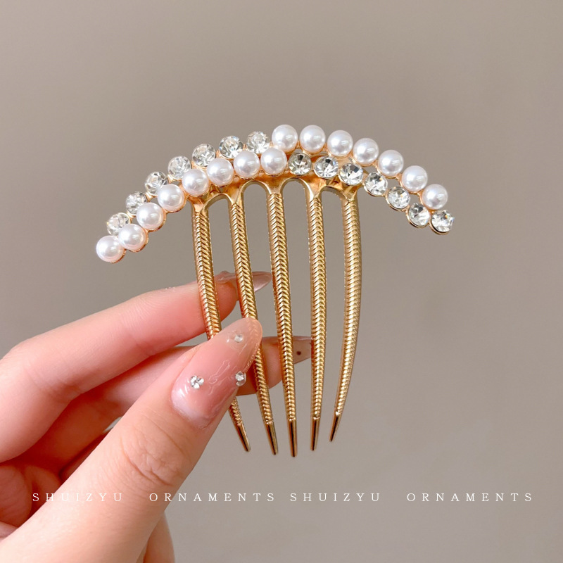 Antiguo estilo u flange pearl clip de cabello de mujer paso a paso mariposa clip de cabello de alta sensación cheongsam adorno de cabello artefacto de cabello