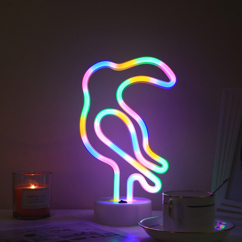 컬러 앵무새 (USB + 배터리 이중 사용)