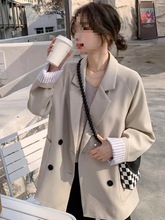 休闲西装外套女春秋新款阔版西服小个子设计感小众潮