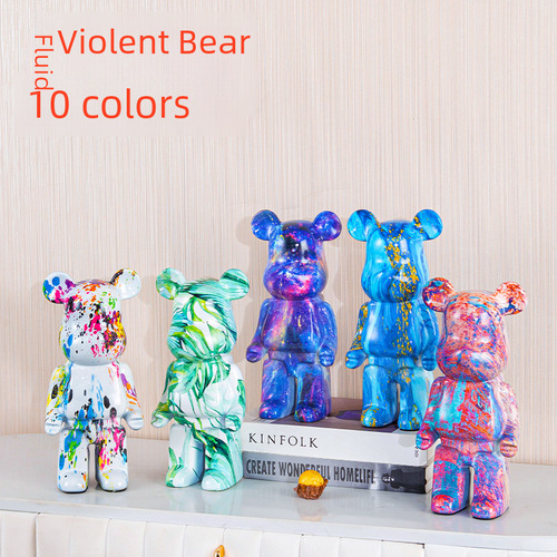 Internet celebrity fluid violence bear landing large decoration Nordic modern creative living room TV cabinet decoration cartoon piggy bank 