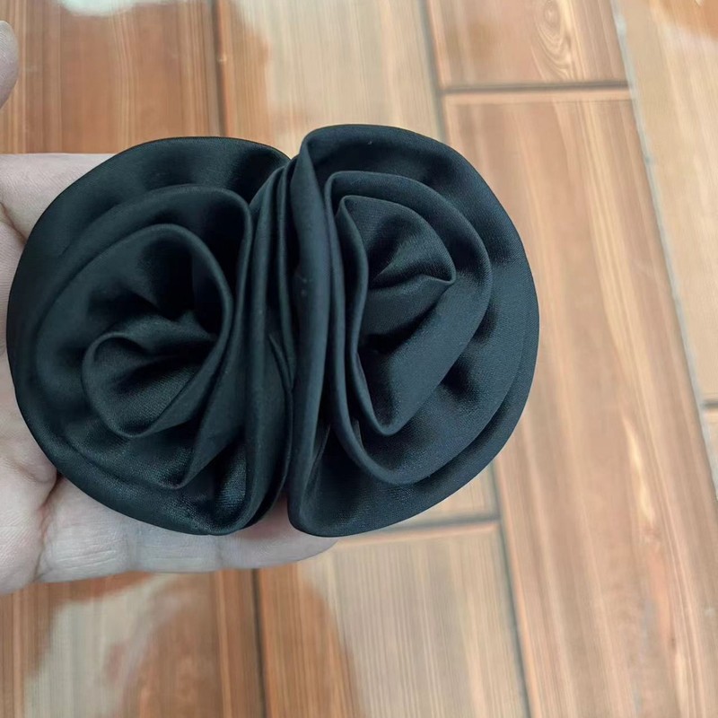 Caro同款烤边布艺花朵9cm立体烧边花朵diy发饰鞋帽胸花饰品配件|undefined