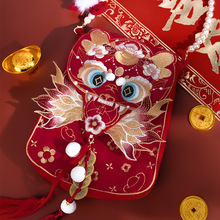 云螭猫小姐原创刺绣龙年配汉服手机包汉元素新年古风结婚红色包包