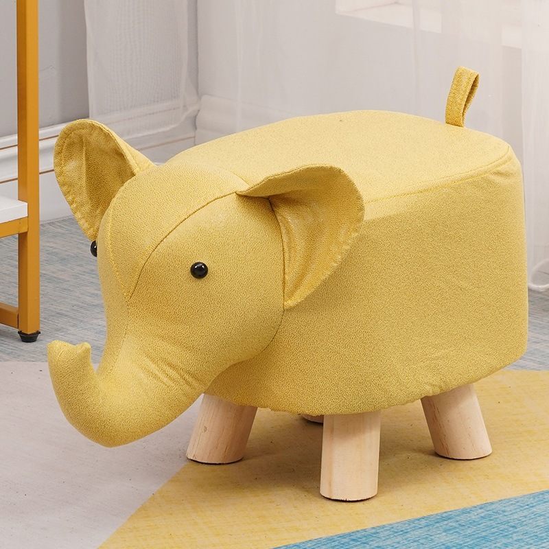Fábrica directa taburetes para niños taburetes para animales taburetes de madera sólida para cambiar zapatos taburetes creativos pequeños taburetes de casa sala de estar dibujos animados lindos