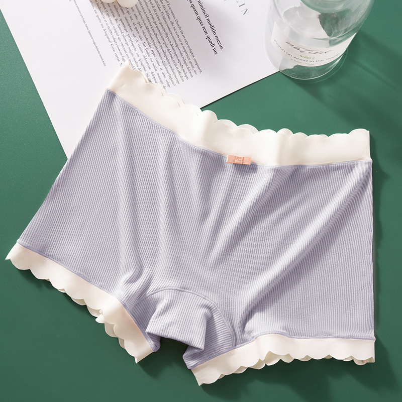 Bóxer calzoncillos pantalones de seguridad cómodos de 200 kg de gran tamaño para mujer, calzoncillos de cuatro esquinas antibacterianos de algodón antideslumbrantes dos en uno.