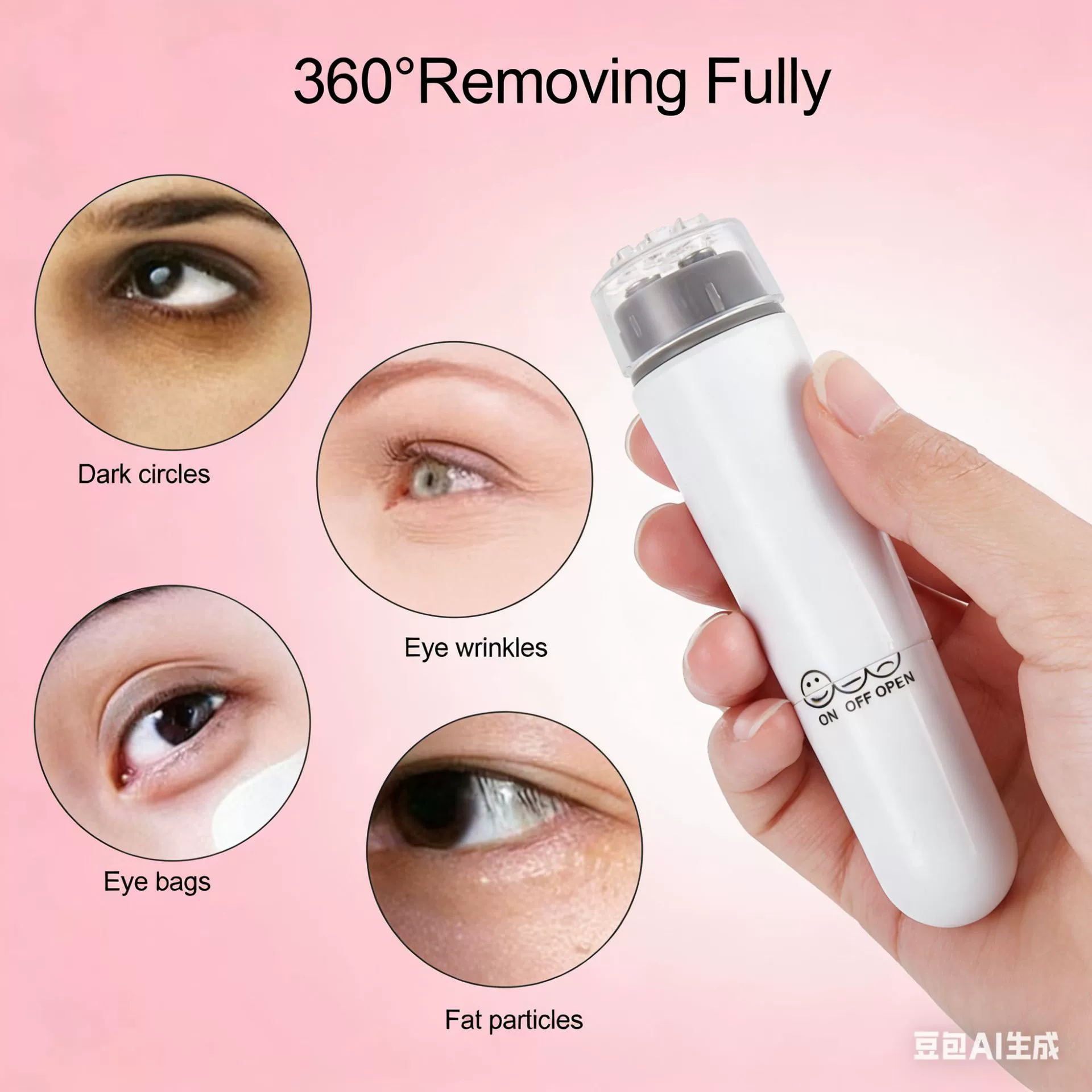 Handheld cosmetic massager (Neolithic), compact portable, 12.5×3×8 cm, lightweight