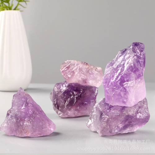 Manufacturer supplies amethyst rough stone, light amethyst rough stone, aromatherapy stone, diffuser stone, bonsai decoration ornaments