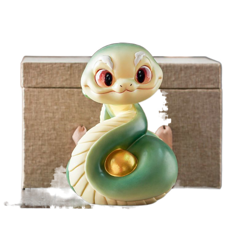 뱀의 창조적 인 세라믹 조디악 년 동물 장식 마스코트 허리 허리 연구 책상 거실 장식 선물