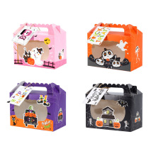 欧美万圣节特制糖果包装盒手提式盒西方鬼节可爱卡通幽灵搞怪纸盒