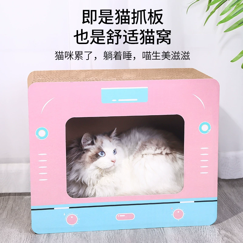 Телевизор кошачьи царапины кошачье гнездо Интегрированная когтя Износостойкая Вертикальная Многофункциональная игрушка из гофрированной бумаги без лома