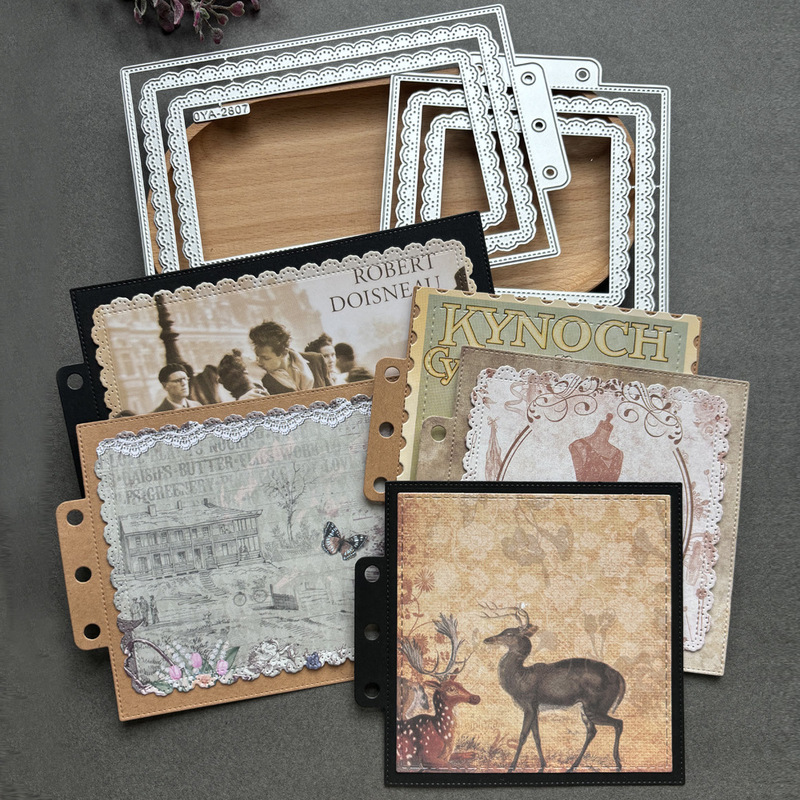 Rectangular loose-leaf carbon steel mold cutting template scrapbook photo album embossing DIY handmade collage scrapbook