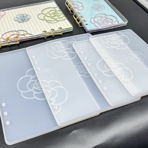 diy glue mold camellia notebook A5A6 high mirror notebook silicone mold AB surface jewelry grinding tool