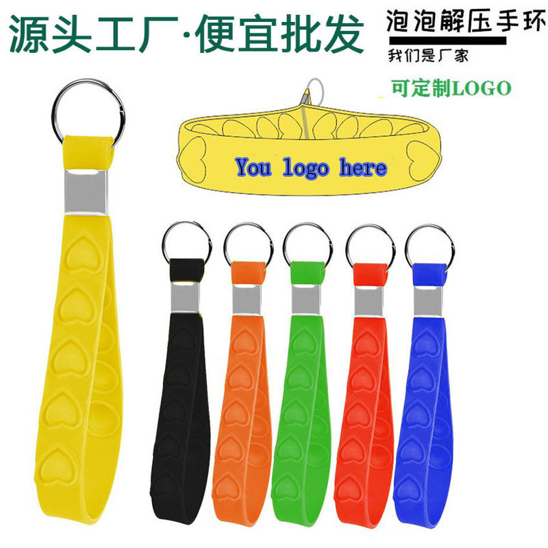 Wholesale Silicone Bubble Bracelet Keychain Bubble Bracelet Pest Control Stress Relief Keychain Bubble Stress Relief Bracelet