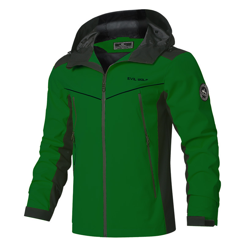 Spring and Autumn Hooded Jacket for Men, Trendy Casual Versatile Workwear Jacket, Fashionable Sports Simple Outdoor Windbreaker