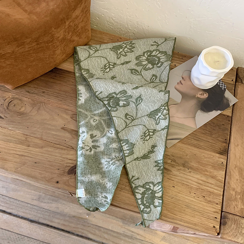 Pañuelo de seda, tira larga, estampado de alta calidad, bolso atado, decoración de cinta, accesorios de regalo, pañuelo de seda, estilo antiguo, diadema al por mayor