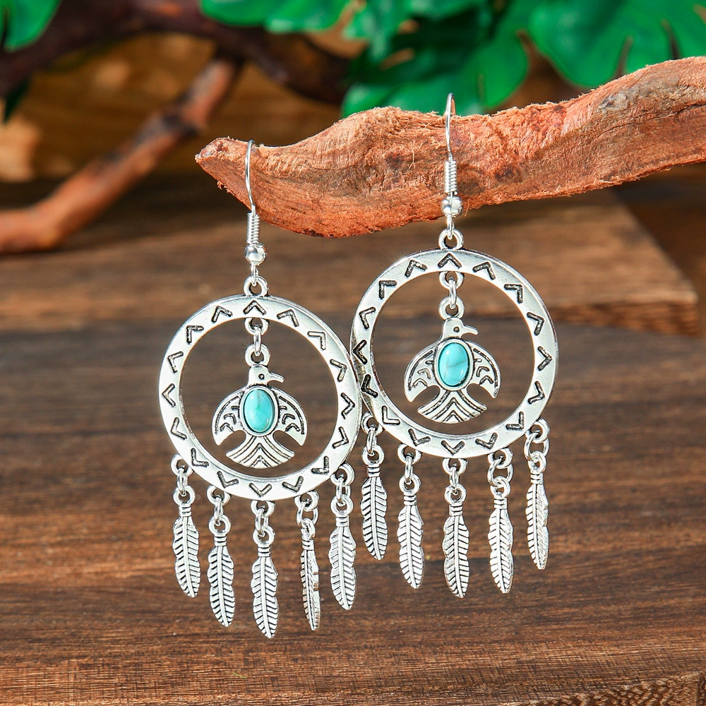Серьги ретро этно Handmade, кисточка-талисман бохо низкопроходимые клипсы, лёгкий