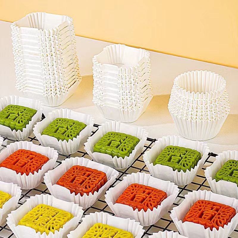 正方形月饼纸托雪媚娘纸托烘焙马芬杯底托纸垫蛋黄酥叶蓉酥防油杯