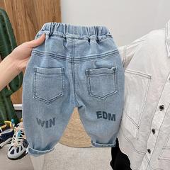 新款春秋款男女童牛仔裤中小童百搭宝宝软牛仔洋气潮流休闲长裤子