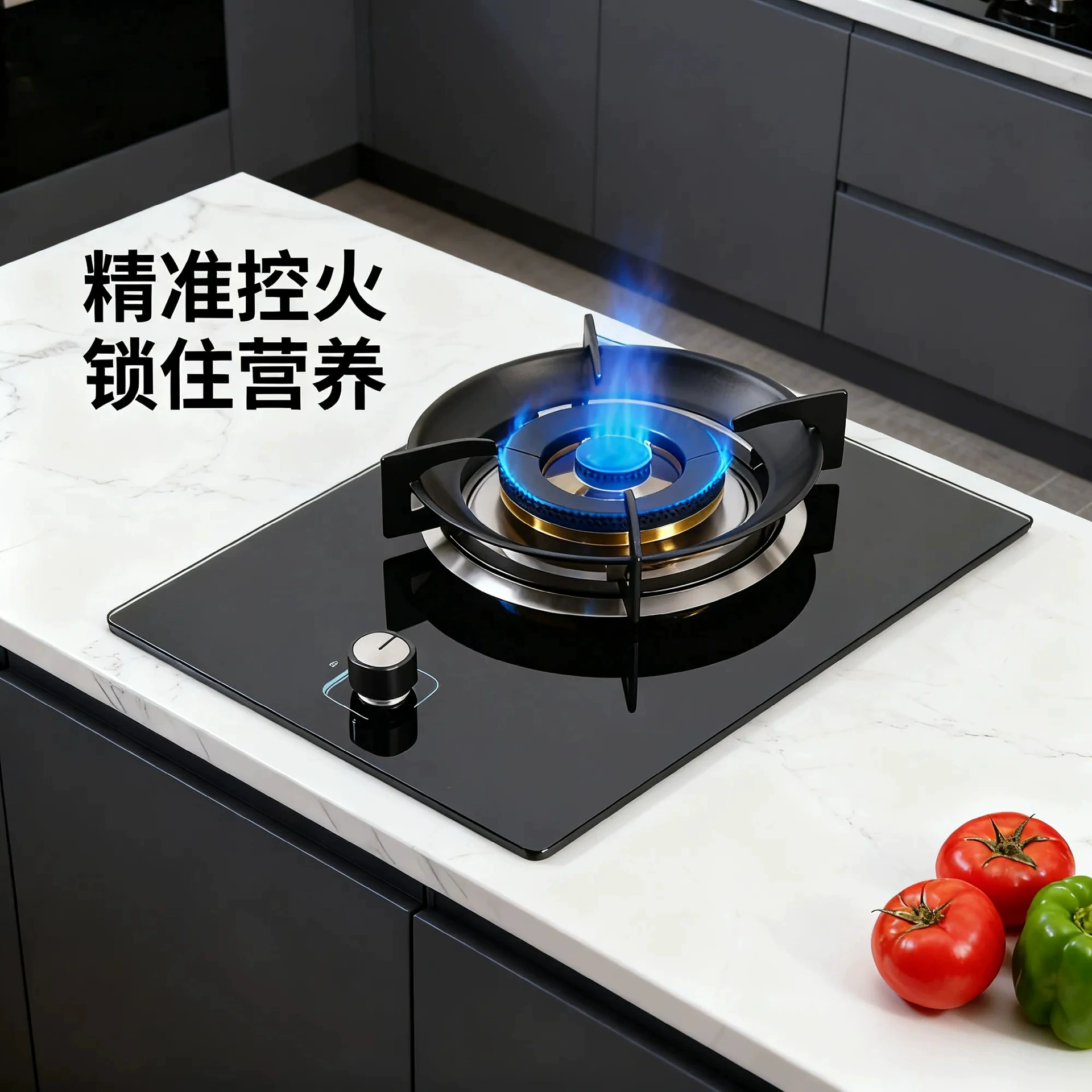 Газовая плита Haijiaojing, полностью черная, одноконфорочная, для домашнего использования, с автоматическим отключением пламени и защитой от превышения давления, бесплатная доставка, мощный огонь.