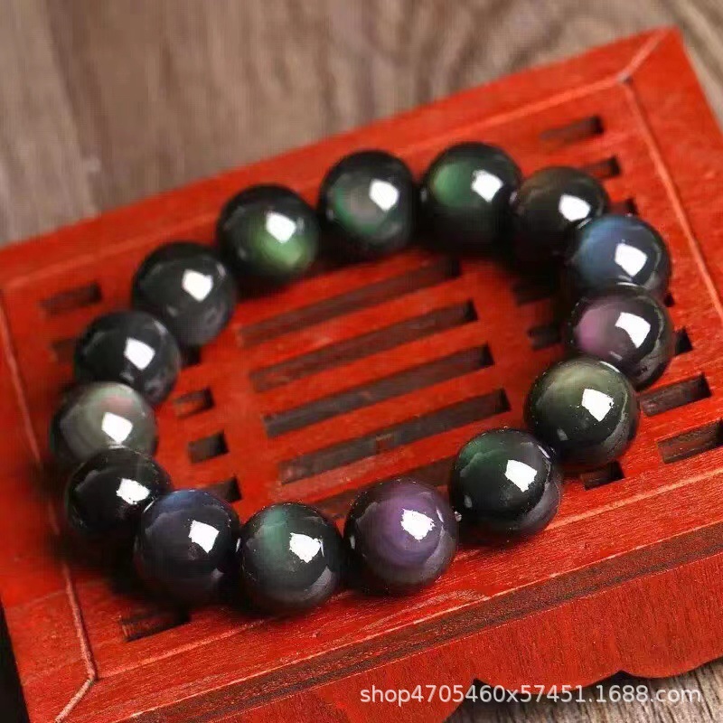Color Salva Black Bracelet Black Yaoshi Boutique Bracelet Couple Scenic Area Electric Carpet E -commerce Live Natural Rainbow Eye