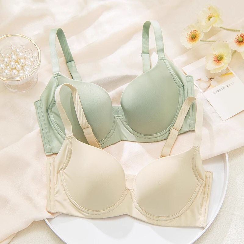 Seamless Large Bust Minimizing Foundation Invisible Bra with Lift, Thin Smooth Side Support Anti-Sagging Plus Size Bra