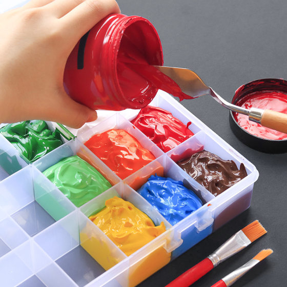Gouache Paint Box 36 Plot Small Mini Large Capacity Portable Oil Painting Acrylic 48 Plot Watercolor Color Disc Small Plot Writing