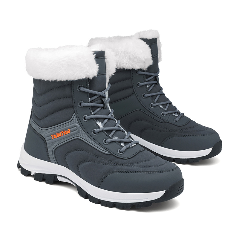 Zapatos de invierno al aire libre para hombres y mujeres Botas de nieve impermeables de cuero al aire libre noreste de gran tamaño transfronterizo