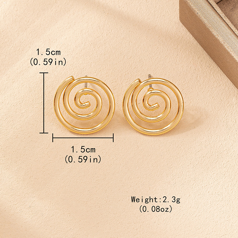 1 Pair Simple Style Geometric Plating Iron Ear Studs display picture 1