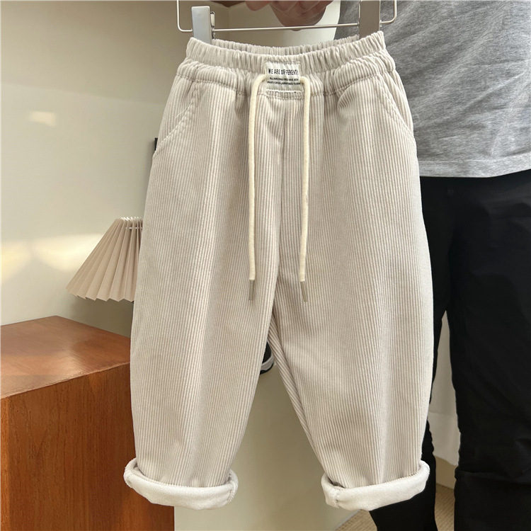 Bambini inverno un pezzo velluto a coste per ragazzi e ragazze coreani tinta unita etichetta lungo con velluto a righe dritto_voghion.com