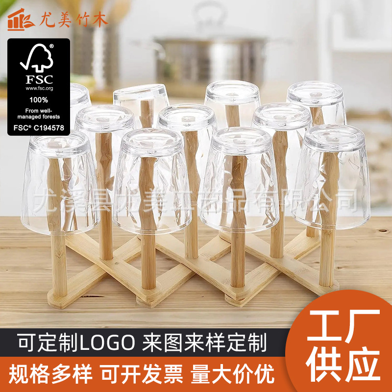 Cocina plato drenaje estante bambú plato estante