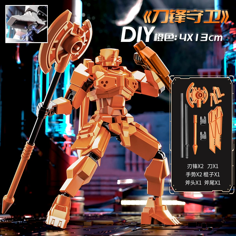 Other Brand Multi-Joint Movable Mini Transformer Doll – 5 Weapons, 2 Gestures, Shield/Blade Colors