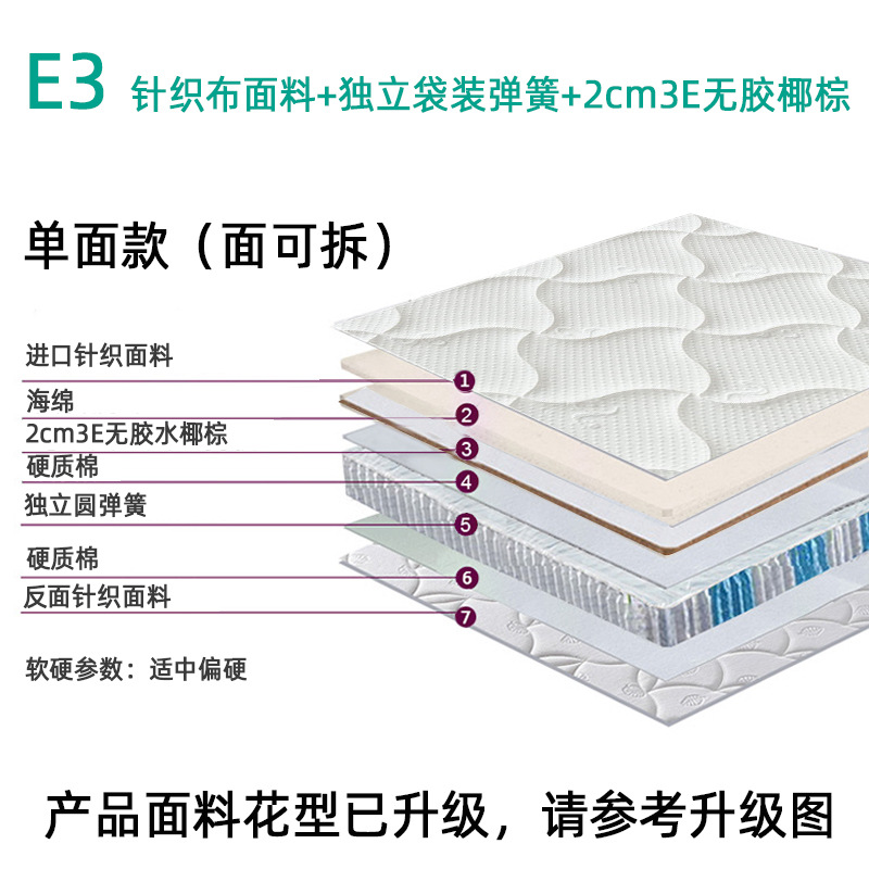 E3独立袋装弹簧+2cm3E