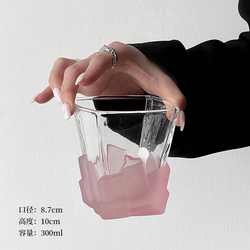 太空银冰块杯艺术感限定酒杯创意轻奢玻璃杯高级感水杯子威士忌杯|undefined