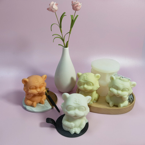 Three Trust Tiger Ice Block Silicone Mold Household DIY Cartoon 3D Milk Tea Ice Cube Ice Stick Sorbet Mold