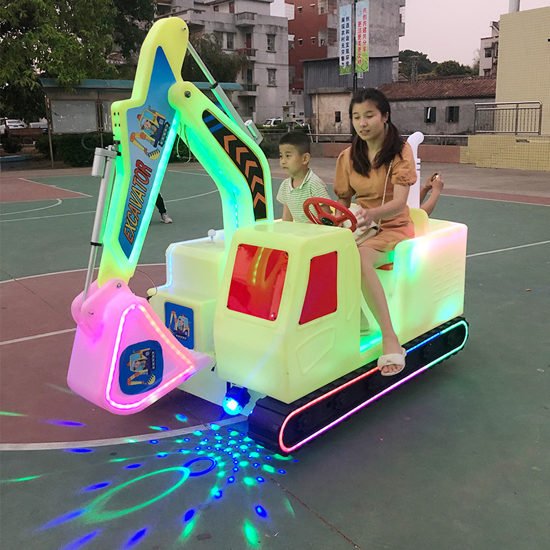 2025 nuevo coche de entretenimiento luminoso eléctrico para niños doble puesto cuadrado parque código de escaneo coche de choque de batería Shuanglu