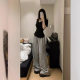 Cotton Black Collar Fashionable Short-sleeved Shirt Women's Summer Elegant Basic All-match Slim-fit Slimming Spice Girl Fashionable Top