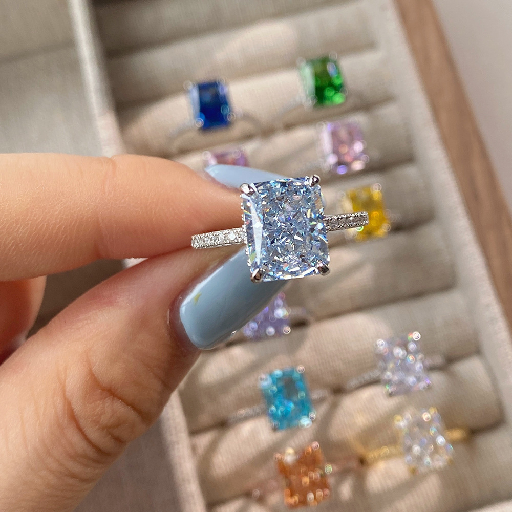 10g Weight Zircon Inlay Material Rings Classification 6, 9 Ring Size 1 Piece Quantity Holiday, Daily Occasion 925 Sterling Silver Material Geometric Pattern Women's Gender Plating Design Elegant, Luxurious, Simple Style Style 925 Sterling Silver Zircon Geometric Rings 8