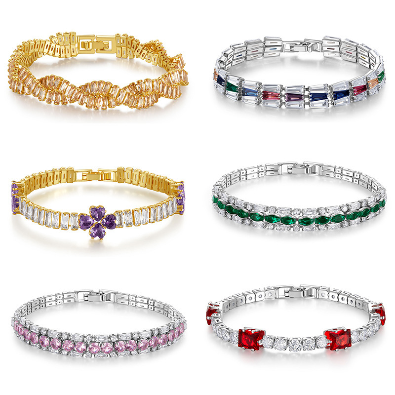 New Exquisite Diamond Shiny Bracelet Women's Light Luxury High-end Style Flower Design White-collar Business Bracelet